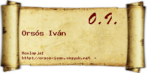 Orsós Iván névjegykártya