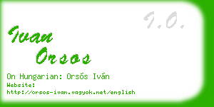 ivan orsos business card